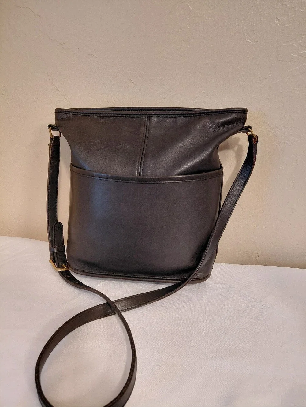 Coach Vintage Bleecker Bucket Bag, Black Leather.